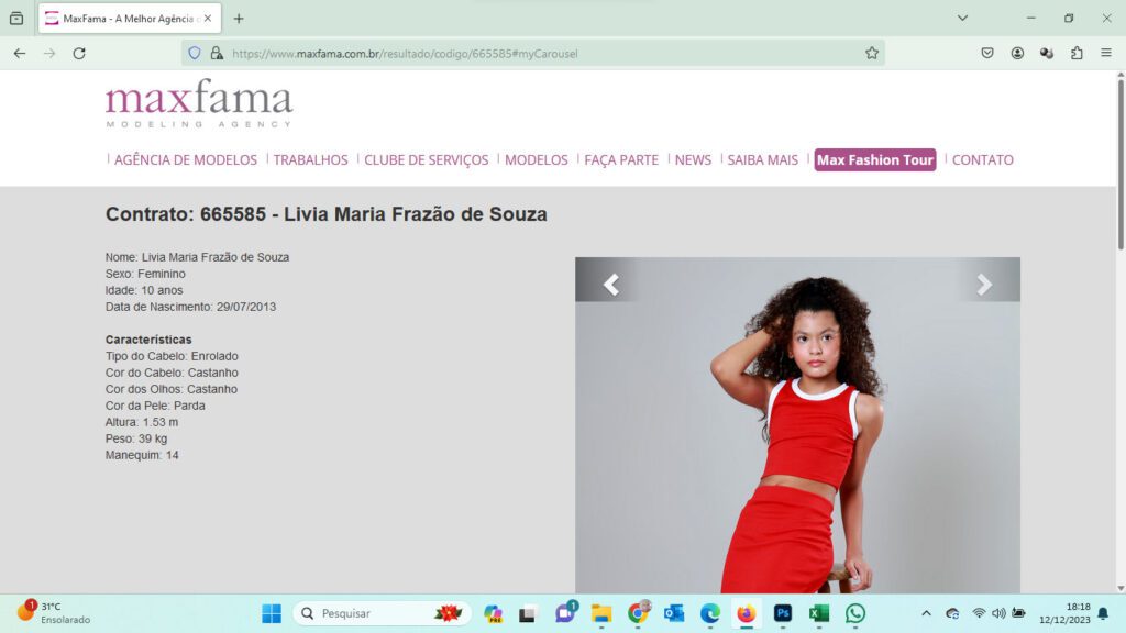 Tela Lívia Max Fama